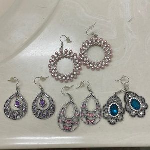Four sets of earrings
